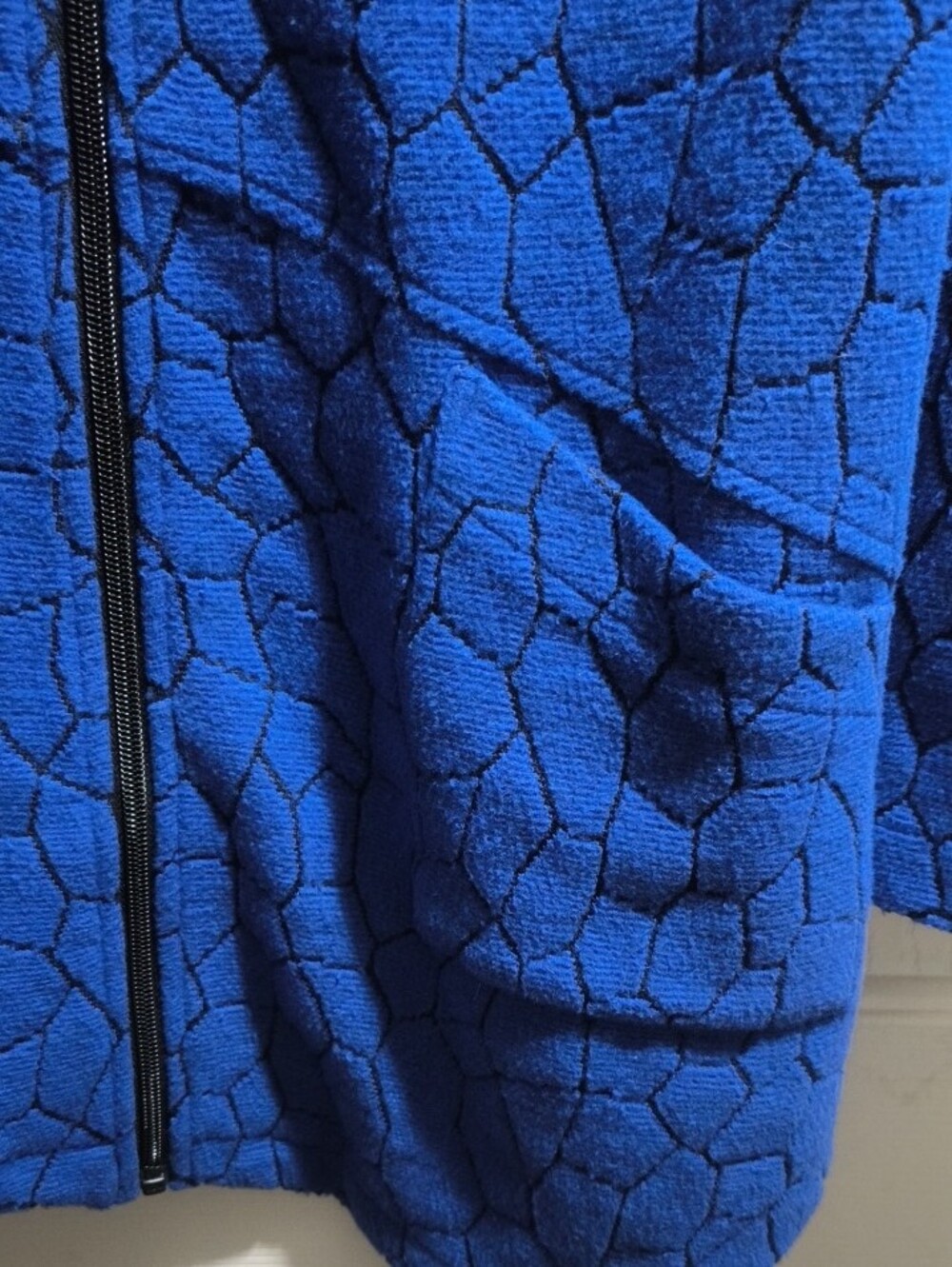 Habitat Royal Blue Textured Zip-Up Peacoat - Picture 2 of 4